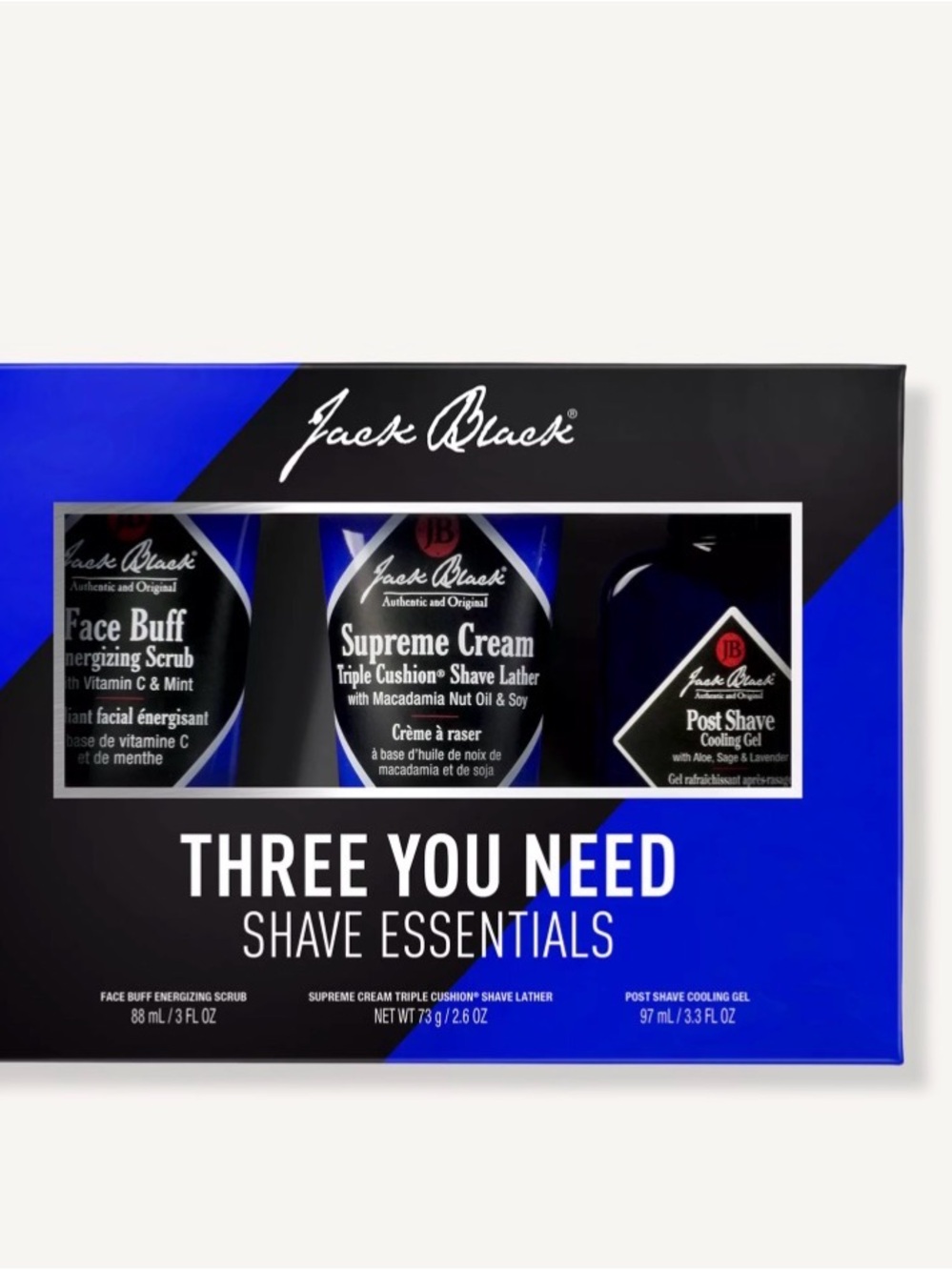 Jack Black Three You Need Shave Essentials - Blue